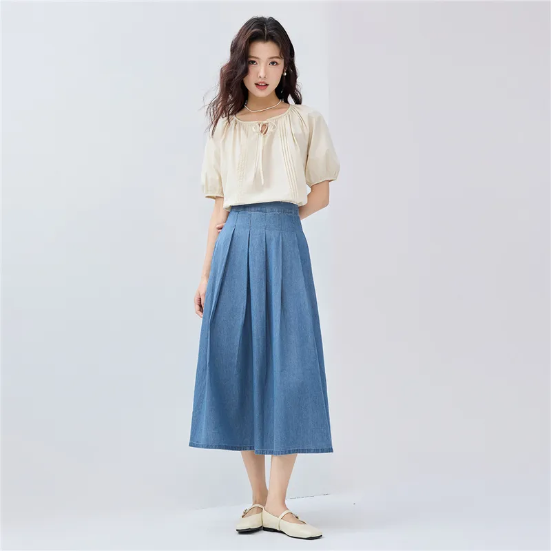 UNIQLO Denim Long Skirt Women's-6