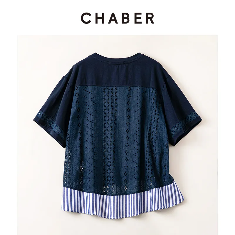 CHABER T Shirts Women's Navy Blue-1