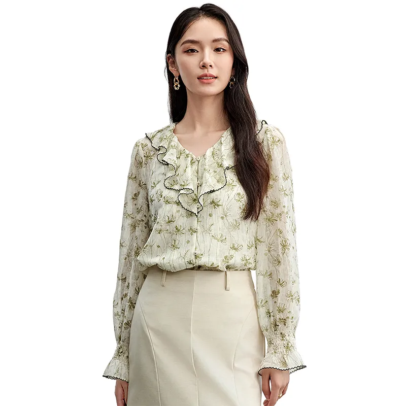 SENTUBILA Shirt Women's Water Mist Green-3