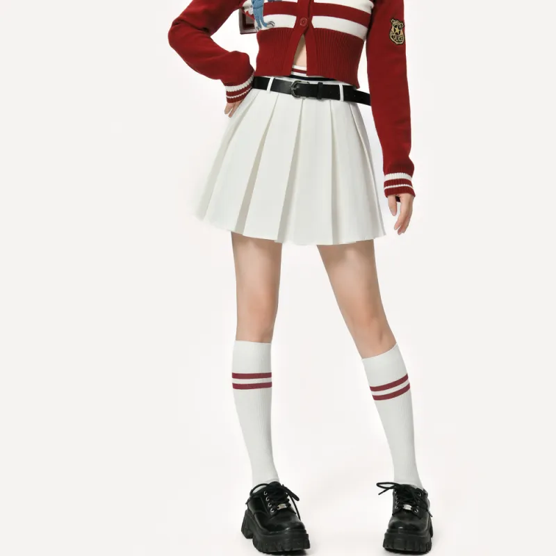 Snbl Casual Short Skirts Women's White-3