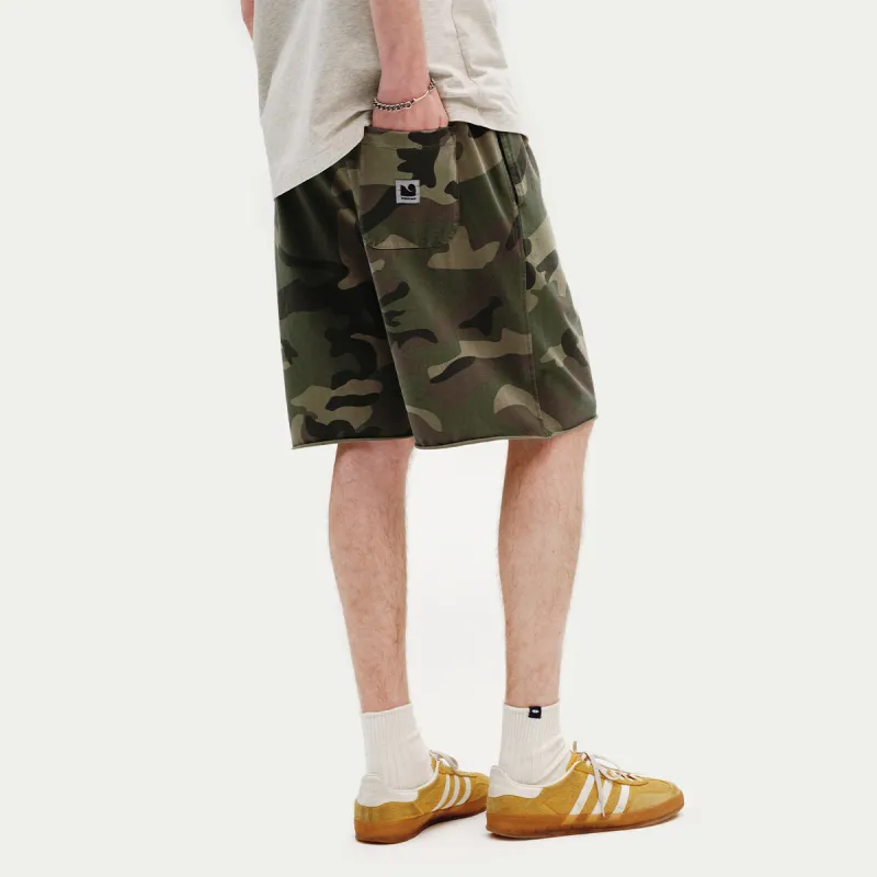 714STREET Heavyweight 100% Cotton Straight Fit Men's Shorts Unisex Camouflage-3