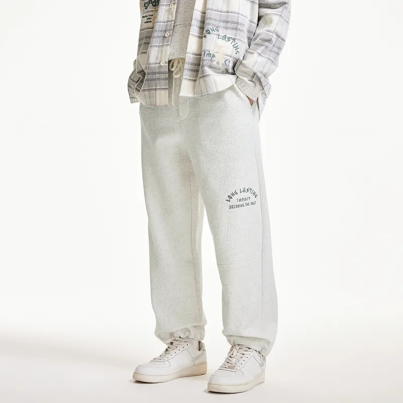 JACK JONES· Knitted Sports Pants Men's Stone Gray Heather Gray-4