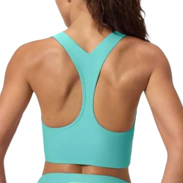 Speedo Solid Racerback Bikini Crop Top Teal Bikini Women's Blue-2