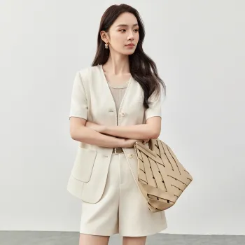 SENTUBILA Casual Suits Women's Beige Apricot