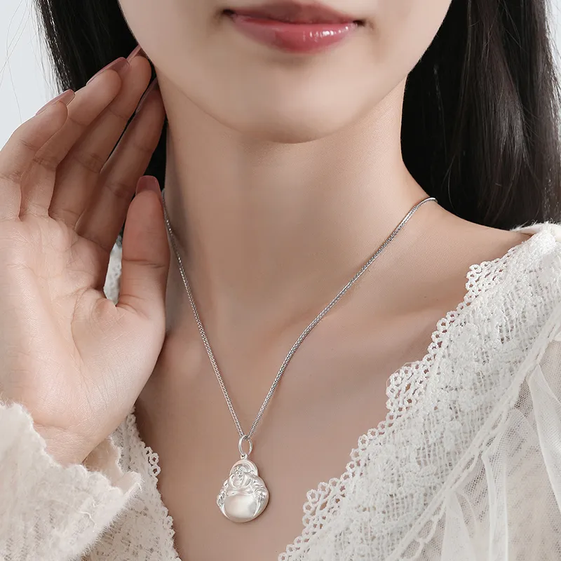 YASHENGZHUBAO S999 Fine Silver Necklaces Unisex-4