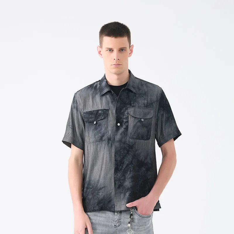 DAVID NAMAN Shirt Men's Washed Blue-2