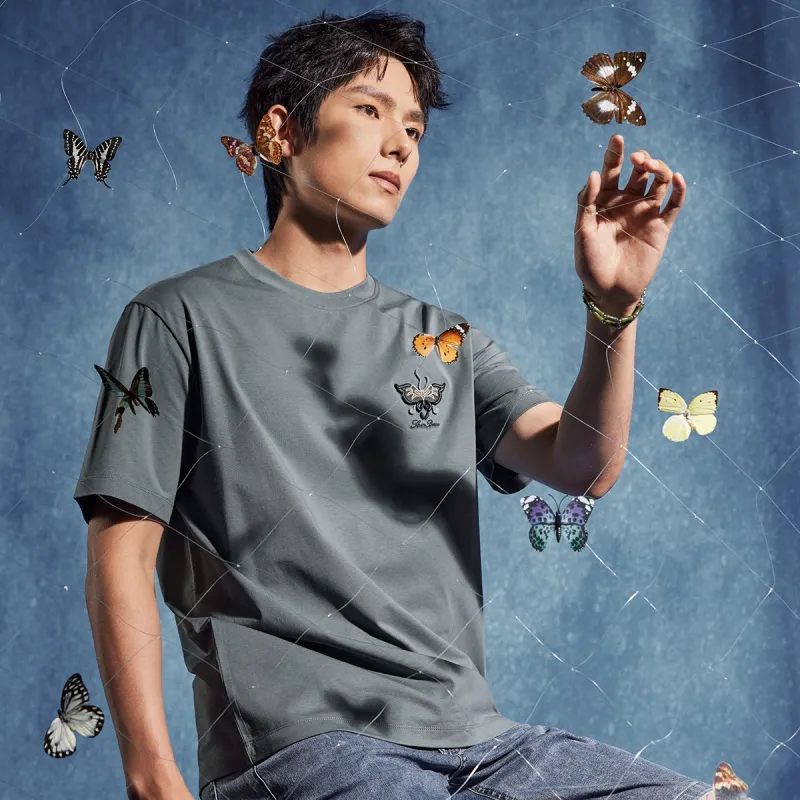 SEVEN T-Shirts Men Gray Blue-5