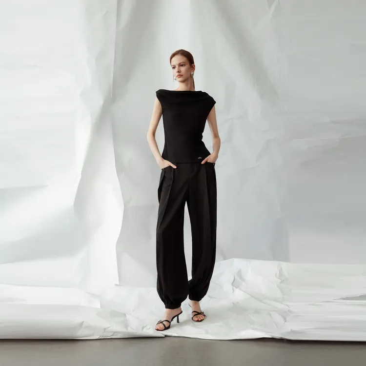 ELLE Casual Pants Women's Black-3