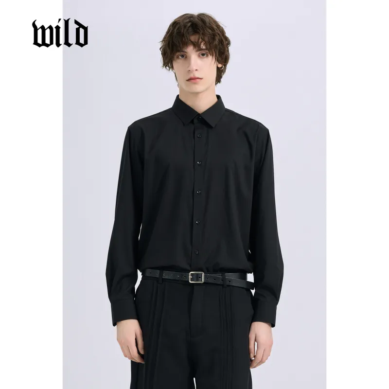 WILD LEADER Shirts Men Mysterious Black[CW51585185EH]-4