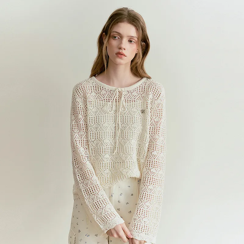 LEDIN Knitwear Women's Mist White-5