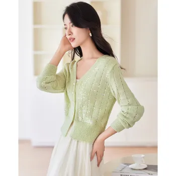 Like The Age Of Water Velvet feel Coat Women's Green