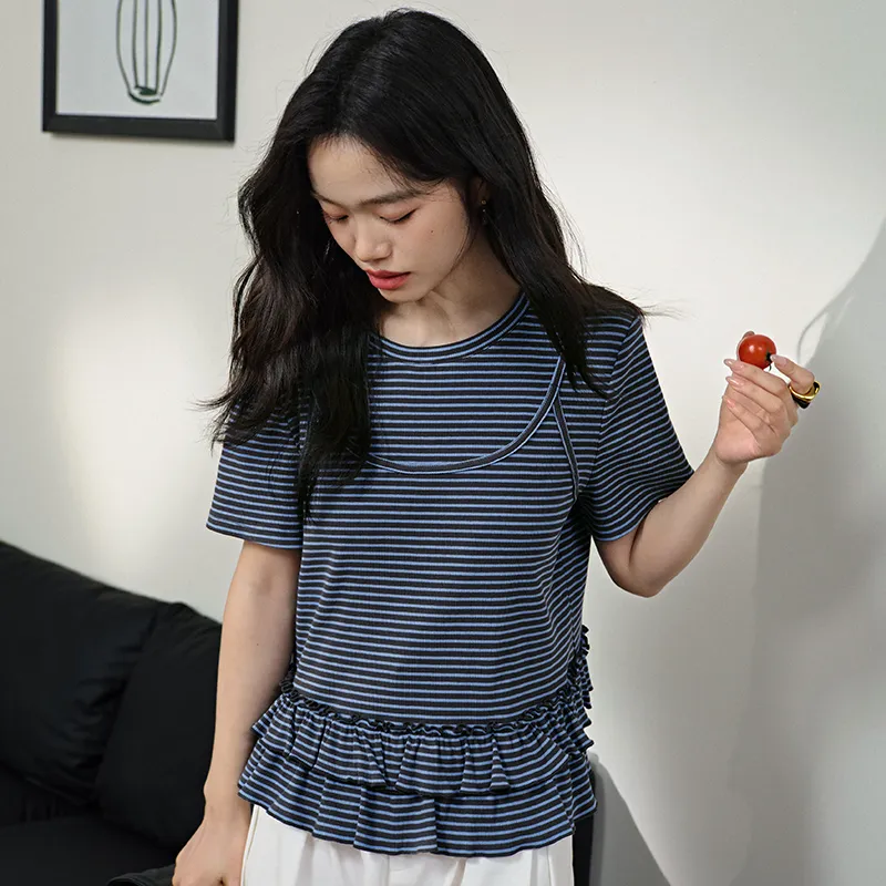 KUOSE T Shirts Women's Stripes-6