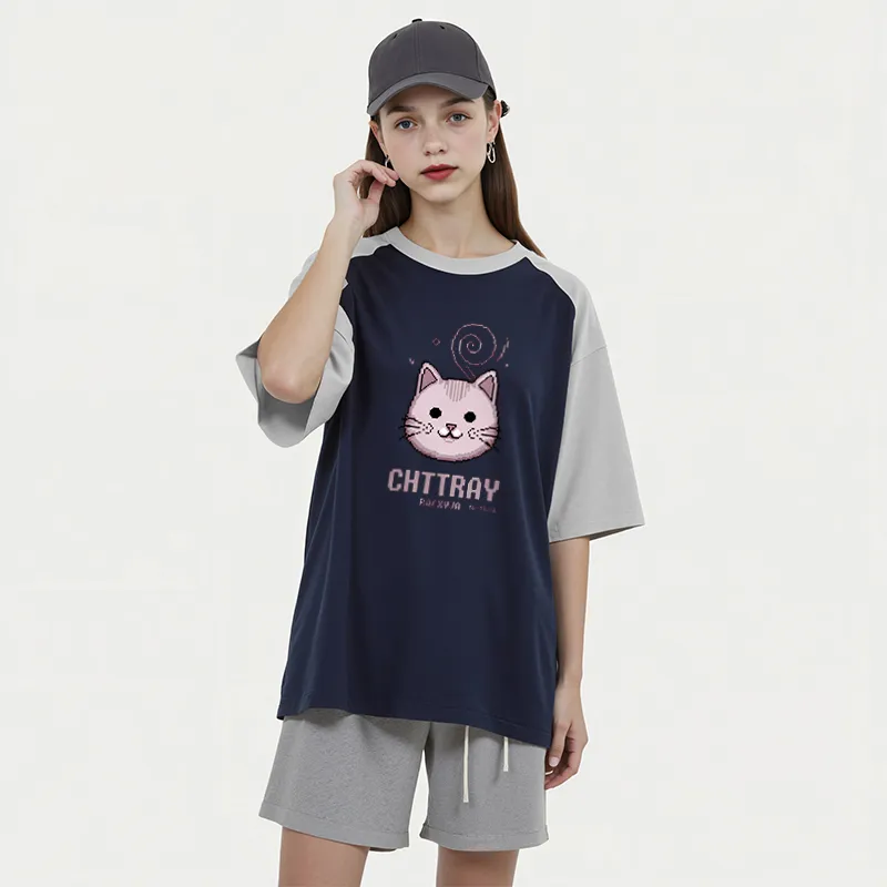 FAIRWHALE Drop Shoulder Sleeve T Shirt Women's-11