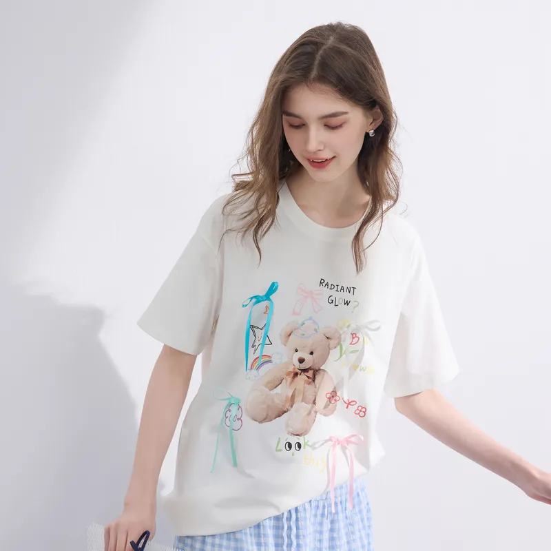 3COLOUR T Shirt Women's Cloud White-3