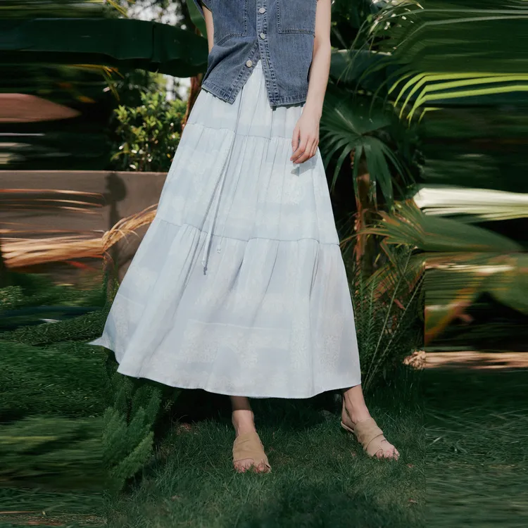 ELLE Casual Long Skirts Women's-11