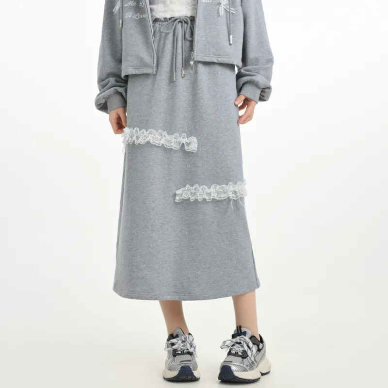 SNBL Casual Long Skirts Women's Gray-2