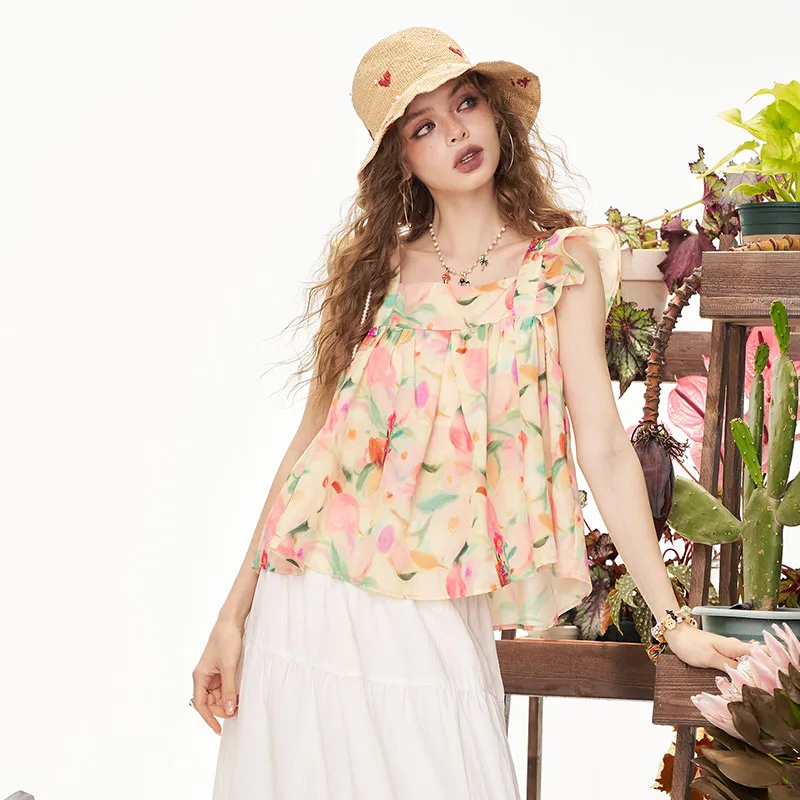 ELF SACK Shirts Women's Fox Pink Floral-2