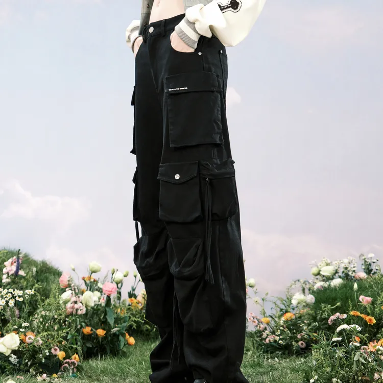 Bosieagender Cargo Pants Unisex Black-5