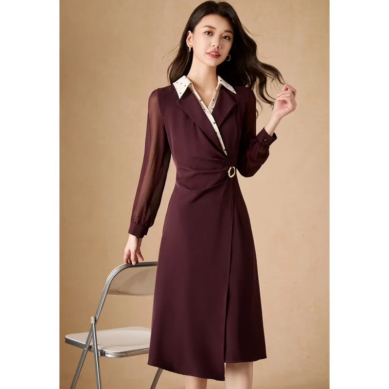 Mylan Long Sleeved Dress Women's Red-3