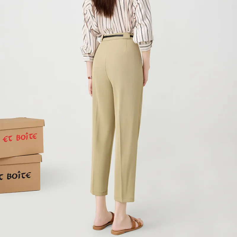 FAWENXIANGZI Suit Trouser Women's Khaki-1