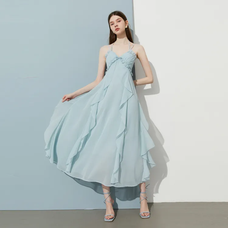 DPLAY Slip Dresses Women's Glacier Blue-2