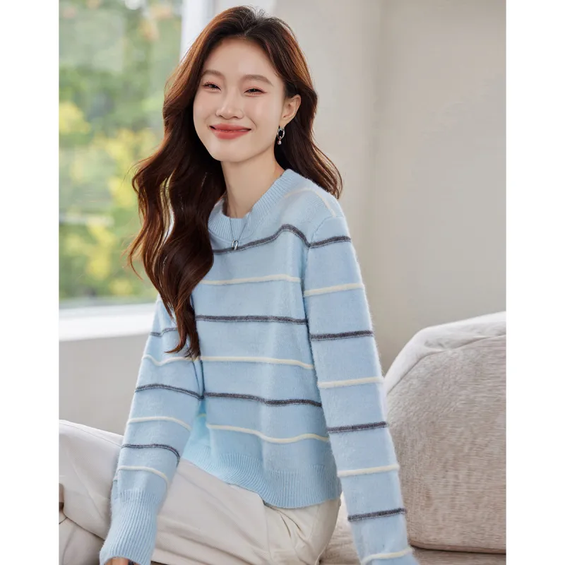 Love Elaine Spring, Fall Knitwear Regular Women's Blue-1