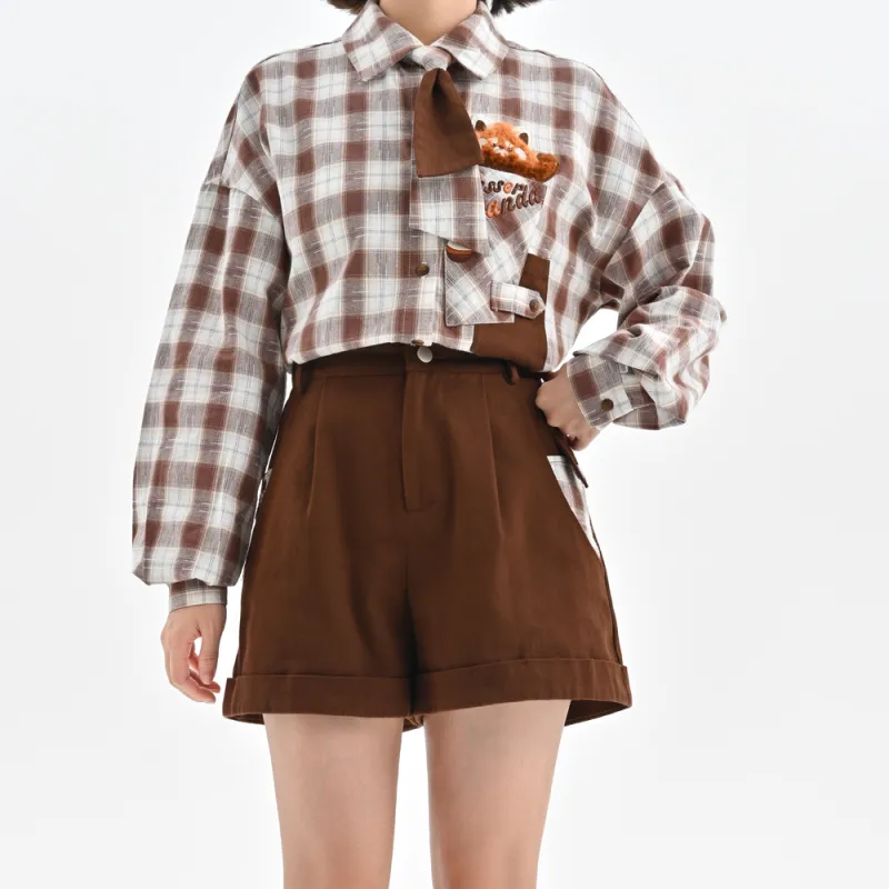 Snbl Casual Shorts Women's Dark Brown-4