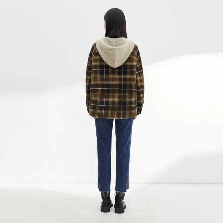 SHUIYUNJIAN Coats Women's Coffee Plaid-2