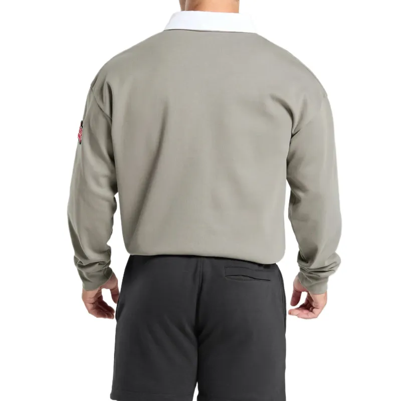 GYMSHARK Rugby Shirt Polo Shirt Men's Linen Brown-1