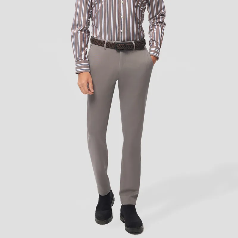 LANBAO Casual Pants Men's Beige Gray Plaid-1