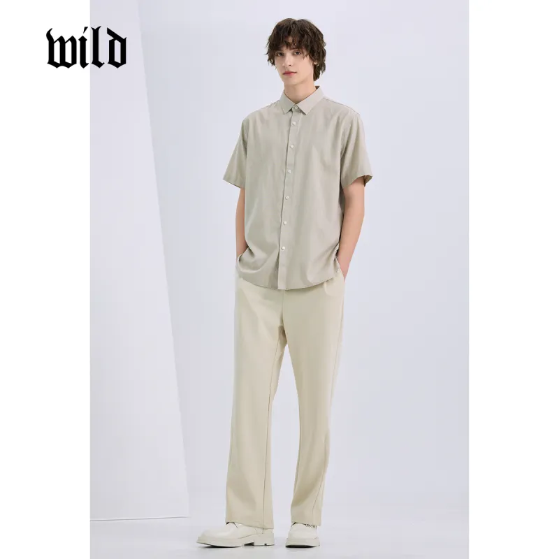 WILD LEADER Shirts Men Khaki[CW51585A31K]-3