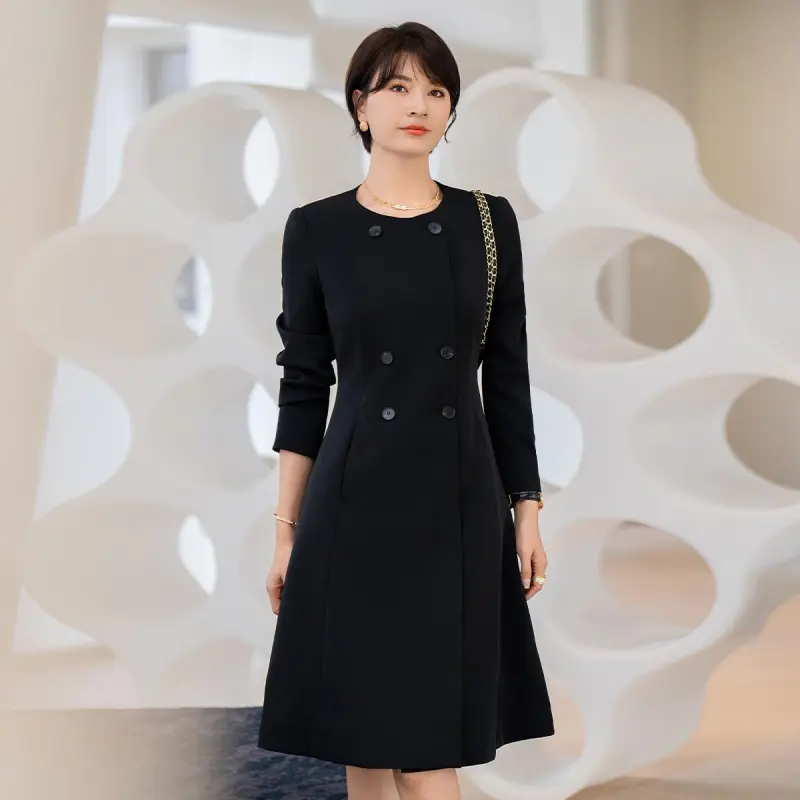 ONE SHALLOW Long Sleeved Dresses Women's Black-1