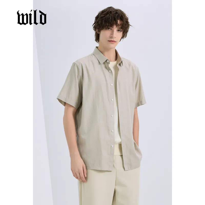 WILD LEADER Shirts Men Khaki[CW51585A31K]-4