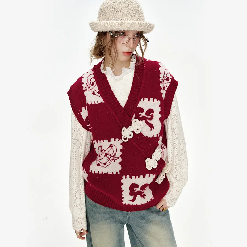 ELF SACK Vest Women's Bowknot Red-5