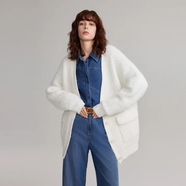 ELLE Sweaters Women's White-4