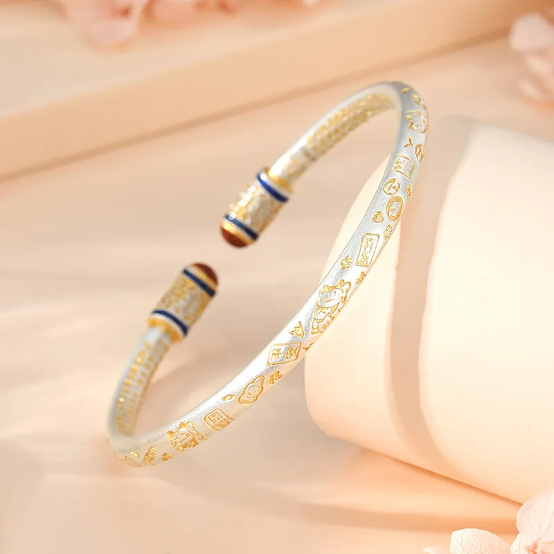 YASHENGZHUBAO 999 Fine Silver Sterling Silver Bracelets Women's-7