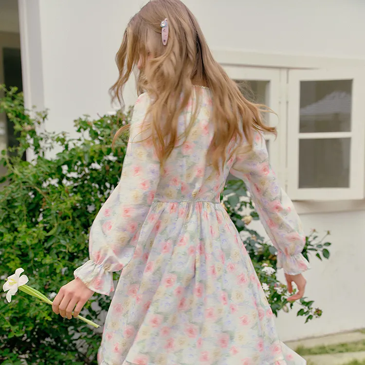 LEDIN Long Sleeved Dress Women's White-2