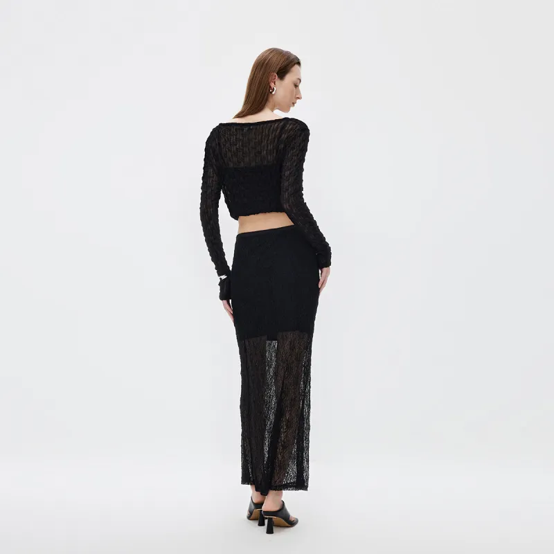 ONLY Casual Long Skirt Women's Black-4
