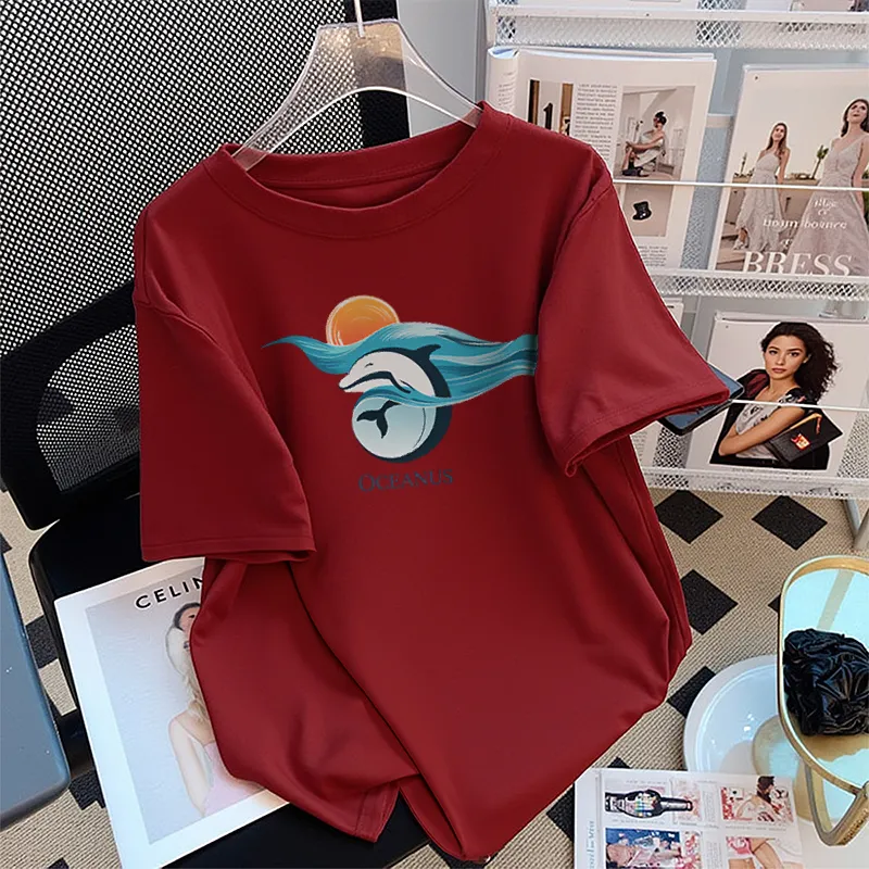 FAIRWHALE Drop Shoulder Sleeve T Shirt Women's-8