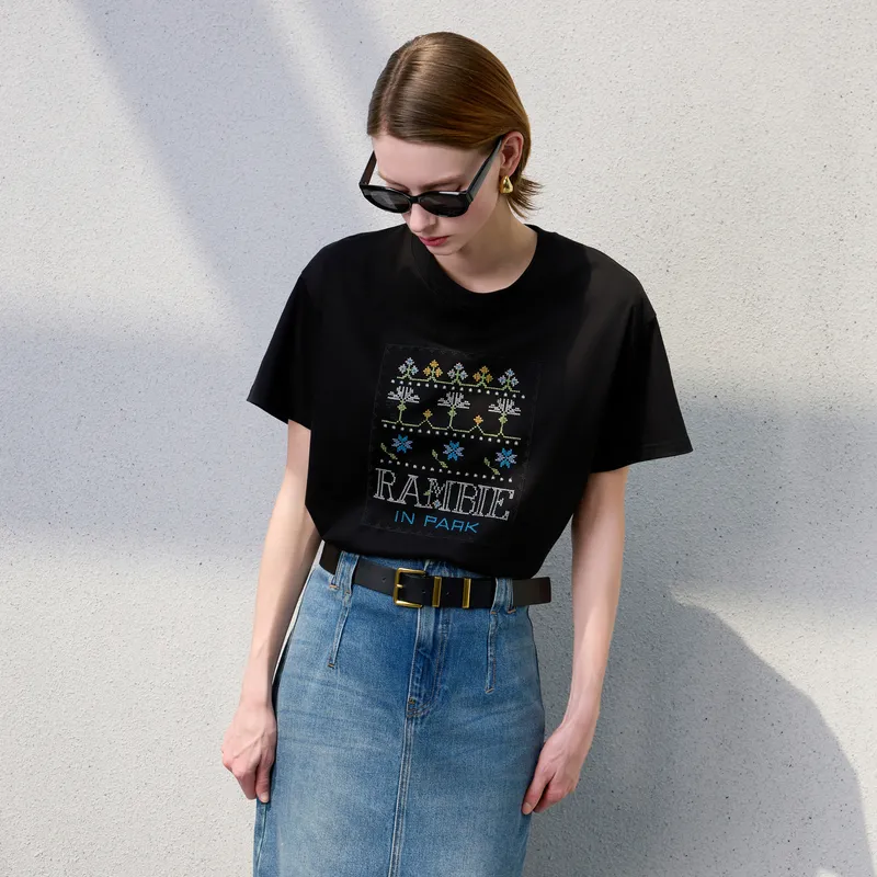 3COLOUR T Shirt Women's Classic Black-3