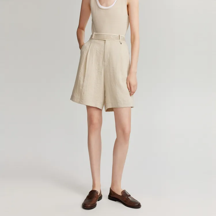 ELLE Casual Shorts Fall Women's Gray-7