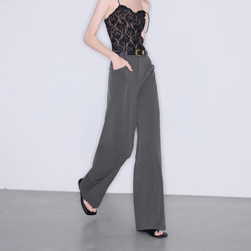 3COLOUR Casual Pants Women's Stone Gray-4