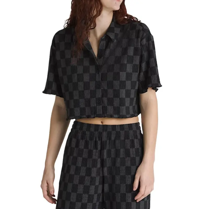 Vans Wren Checkerboard Shirt Women's Black-1