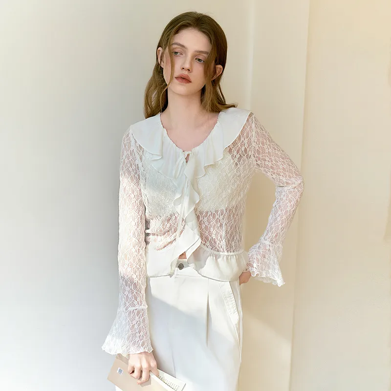 LEDIN Chiffon Shirt Women's Bright White-2