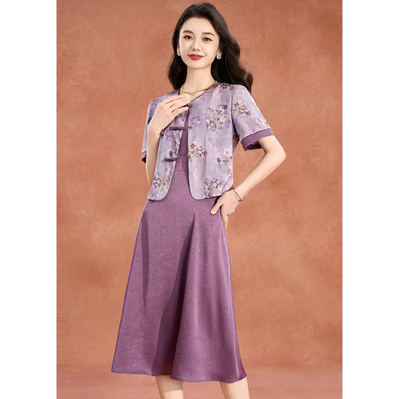 Mylan Two Piece Skirt Sets Women's Purple-5