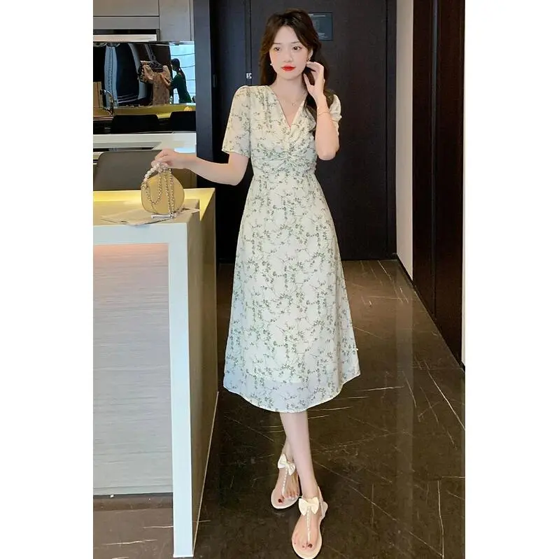 XIANSINIAO Summer Short Sleeved Dress Women's-3
