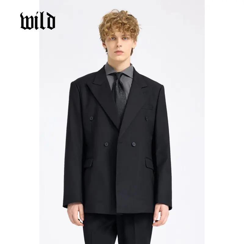 WILD LEADER Fall Business Suit Coat Men's Black[XW4258524]-2