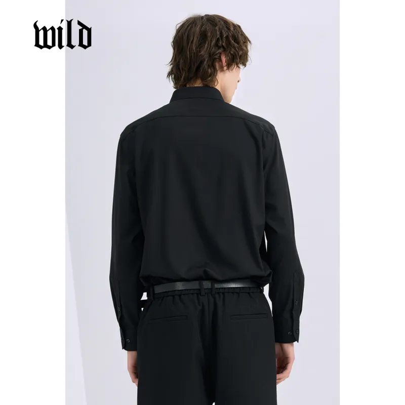 WILD LEADER Shirts Men Mysterious Black[CW51585185EH]-2