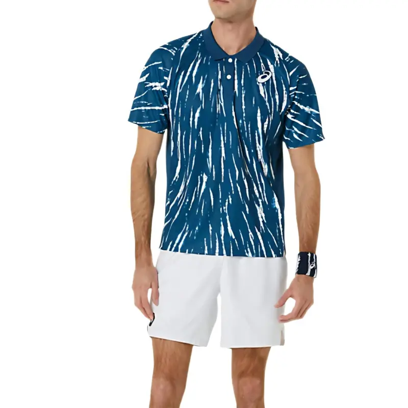 Asics Shirt Men's Gray Mackerel Blue-4