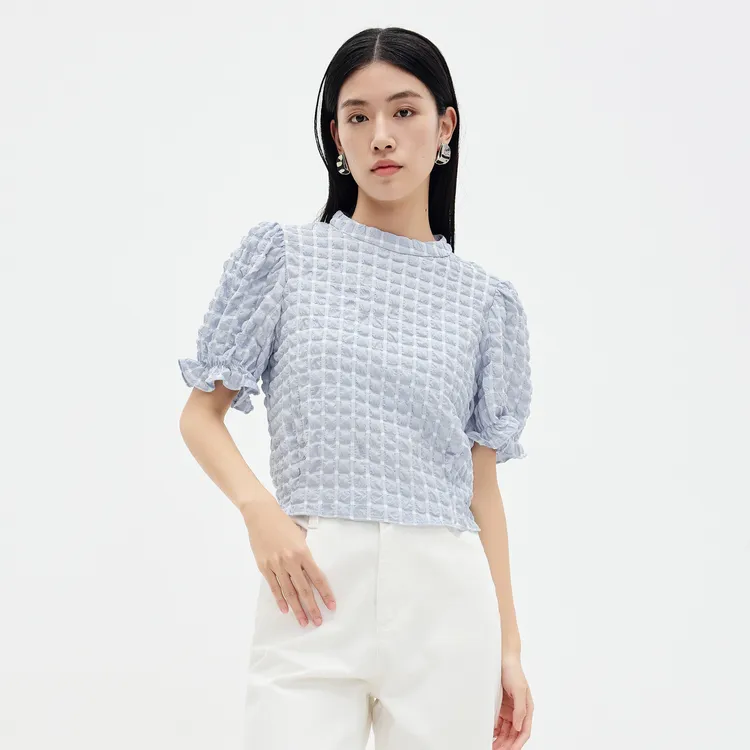 SHUIYUNJIAN Puff Sleeve T Shirt Women's-8